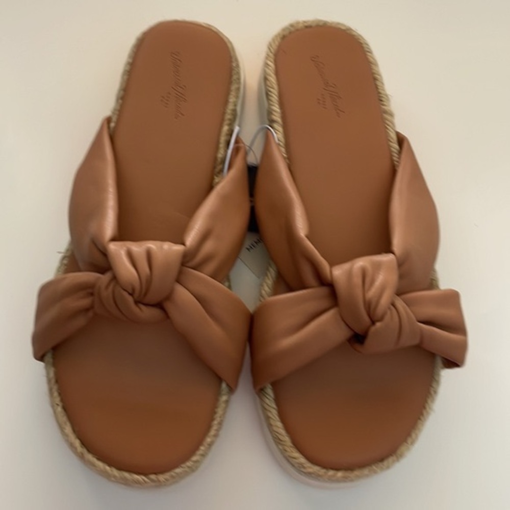 Dena Knotted Espadrille Sandals Tan Sizes 6.5/9